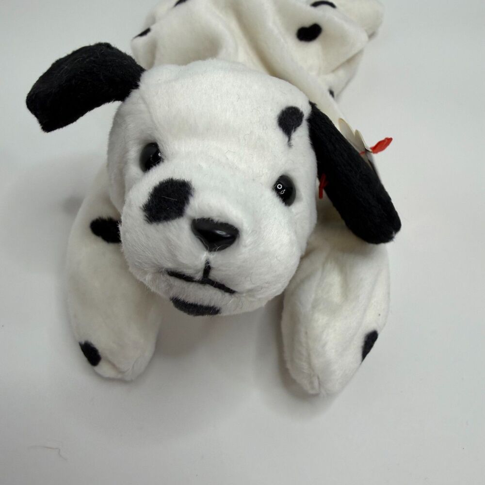 Ty Beanie Baby Dotty Dalmatian Dog NWT Original Tags Black White Spotted